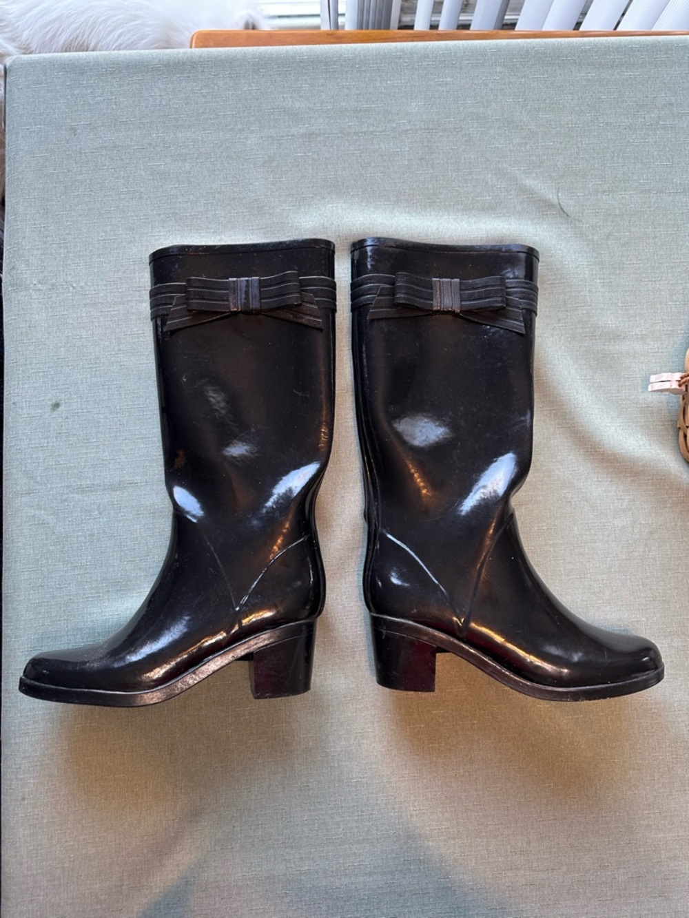 Kate spade black rain boots